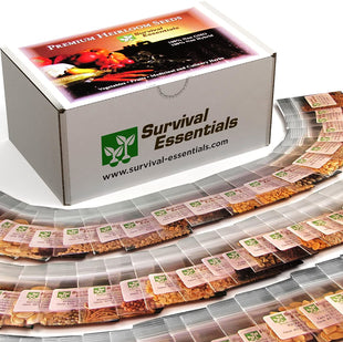 Survival Essentials Seeds Premium Heirloom Seeds Box - 100 Varieties - Over 17,000 Seeds
