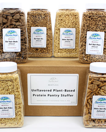 unflavored plant-based protein pantry stuffer jar